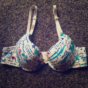 NWOT Pink & Blue Patterned Bra